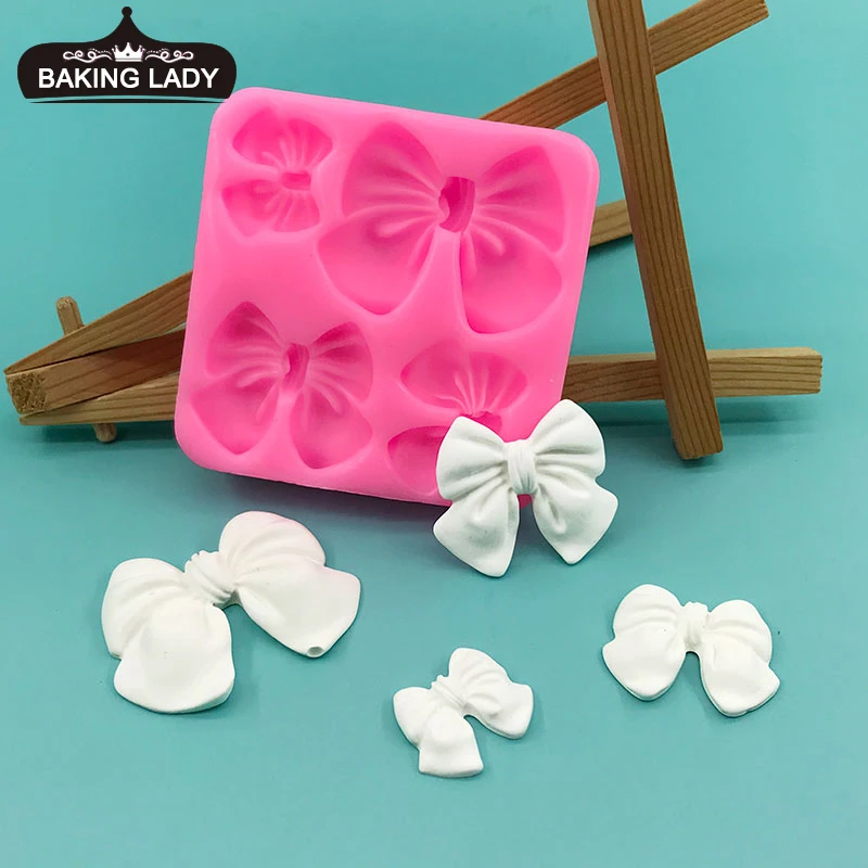 Cartoon Bow Tie Silicone Mold For Chocolate Fondant Jelly Candy Cake Decoration Baking Tool Bow-knot Resin Art Moulds