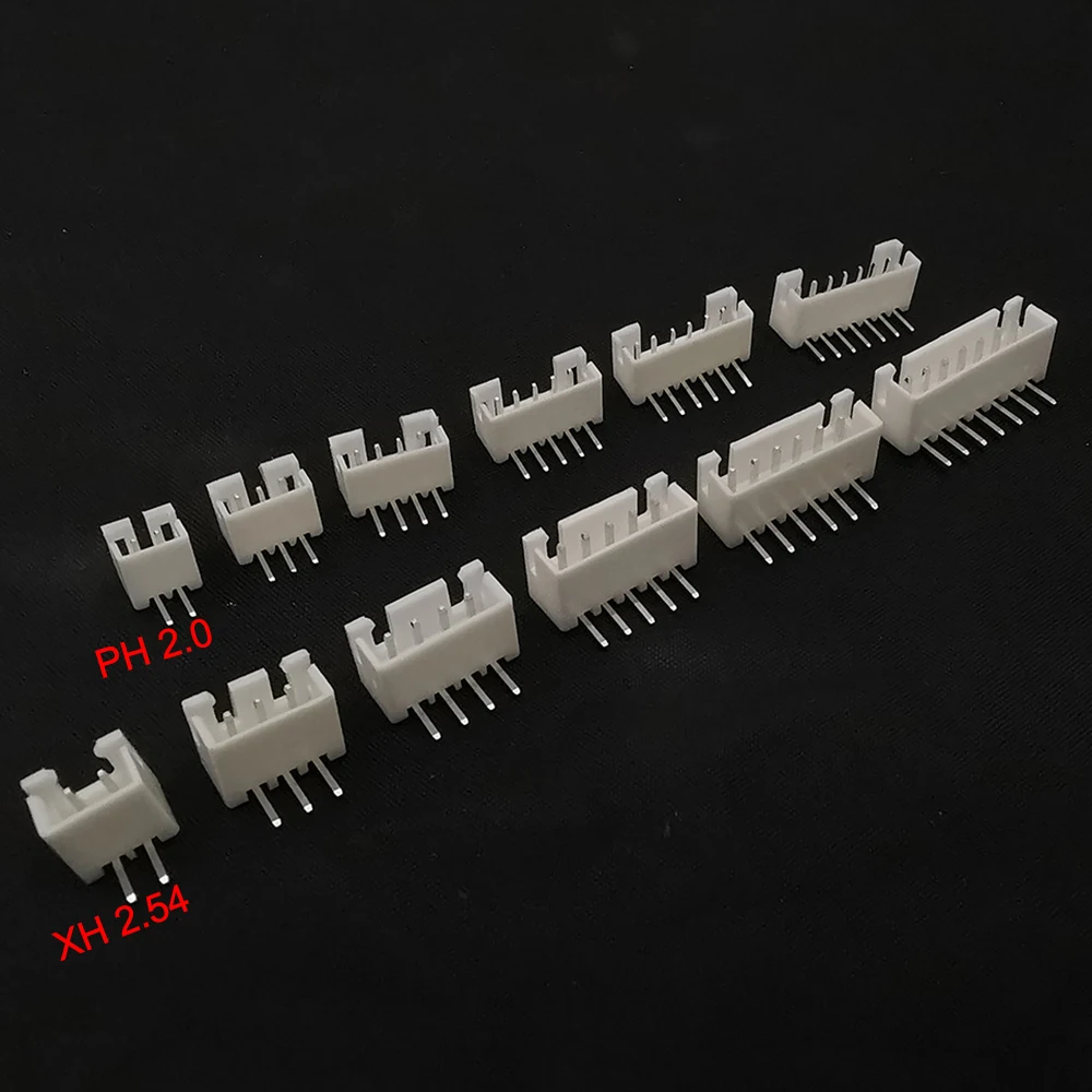 

50Pcs XH2.54 PH 2.0 2P 3P 4P 5P 6P 7P 8P 9P 10P 12Pin Right Angle Male Plug Wire Connector Pin Header Pitch 2.54mm for PCB JST