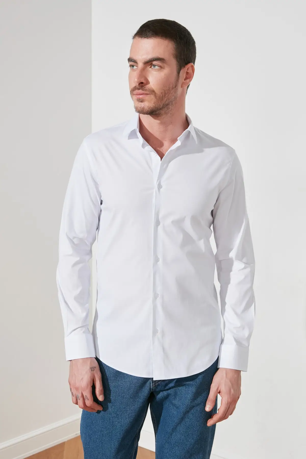 

Trendyol Male Lycra Slim Fit Shirt TMNSS21GO0477