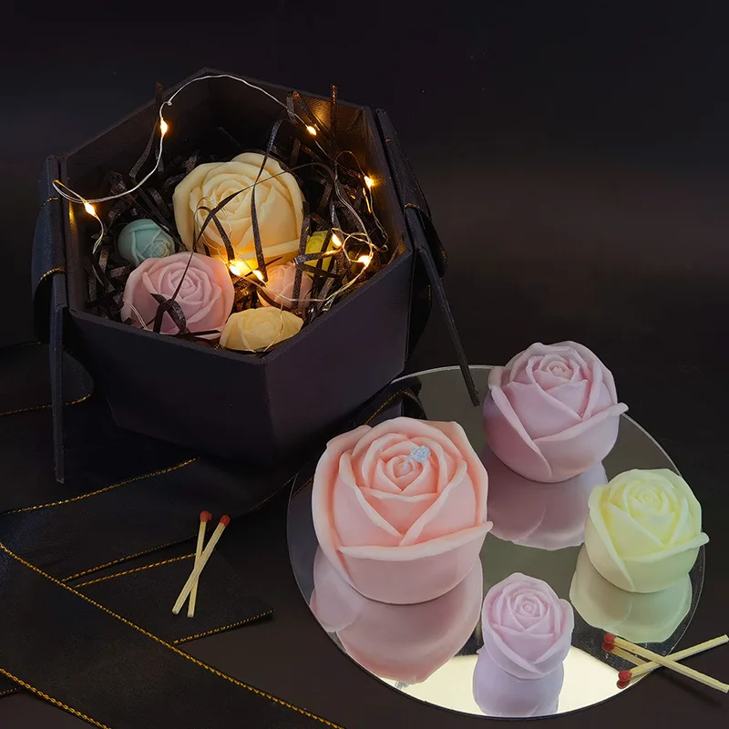 

3D Rose Candle Mold Flower Craft Art Silicone Mold for Handmade Soap Mould Bath Bomb Lotion Bar Chocolate Candle Crayon Wax Gift