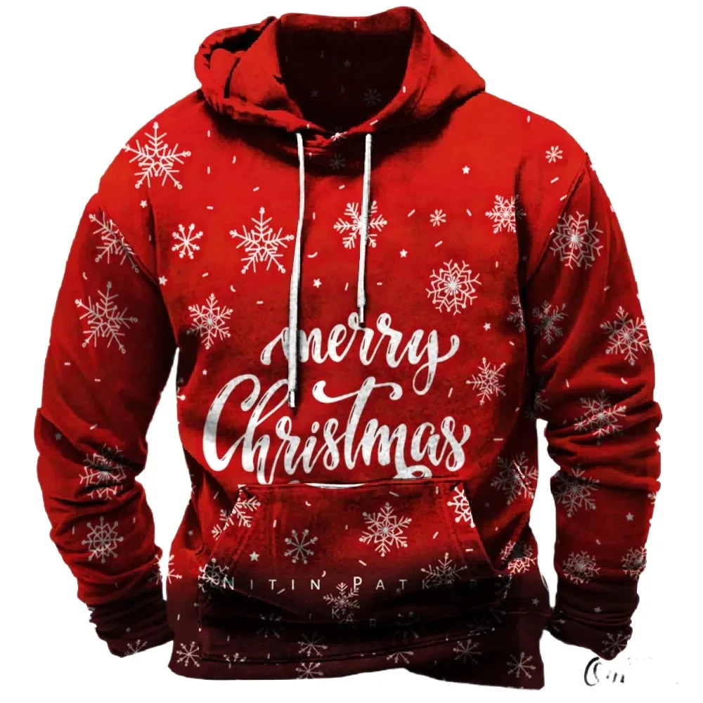 

Christmas Men's Hoodies Sweatshirt Holidays 3d Print Long Sleeve Oversize Pullover Top Elegant Fashion Harajuku Vintage Clothes