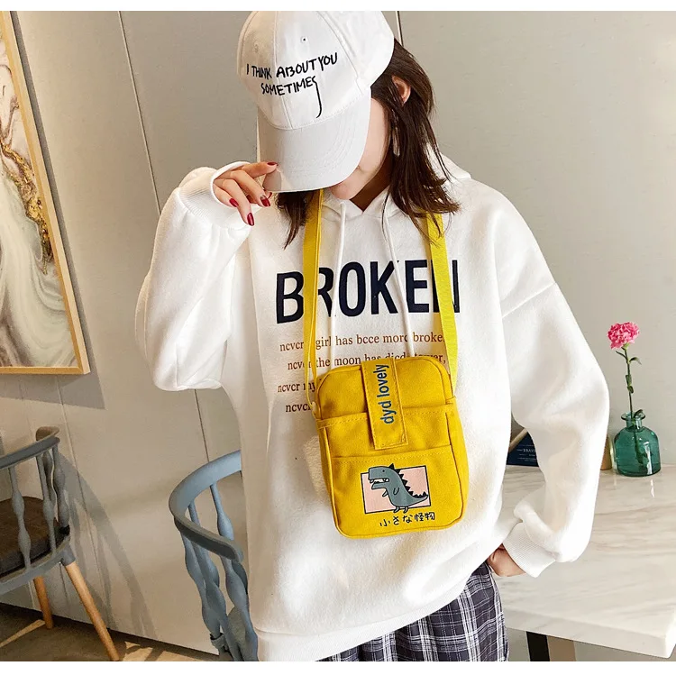 

2022 Summer Fun Cartoon Dinosaur Large Capacity Cute Handbag Messenger Shoulder Shopping Bag Shopper Totes Bag Canvas Bag Wild