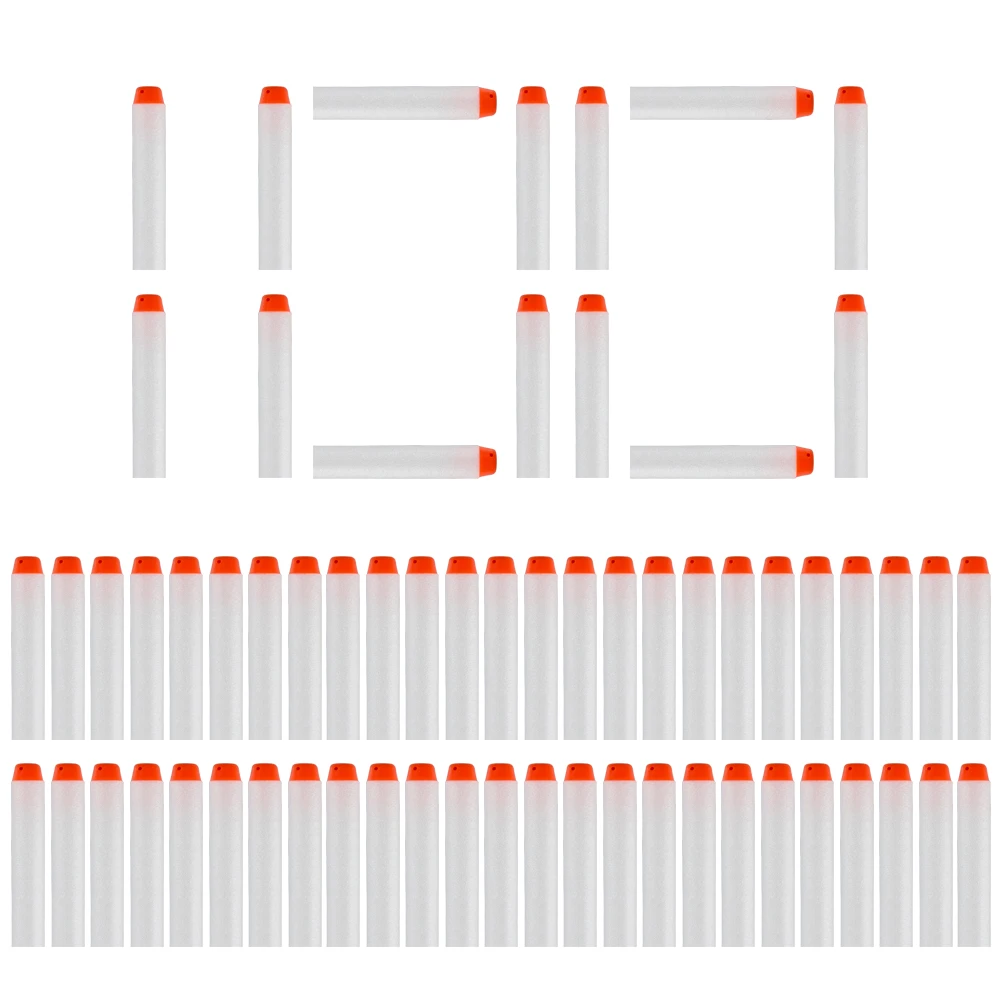 

100PCS Darts For Nerf white Luminous Soft Hollow Hole Head 7.2cm Refill Darts Toy Gun Bullets for Nerf Series Blasters Xmas