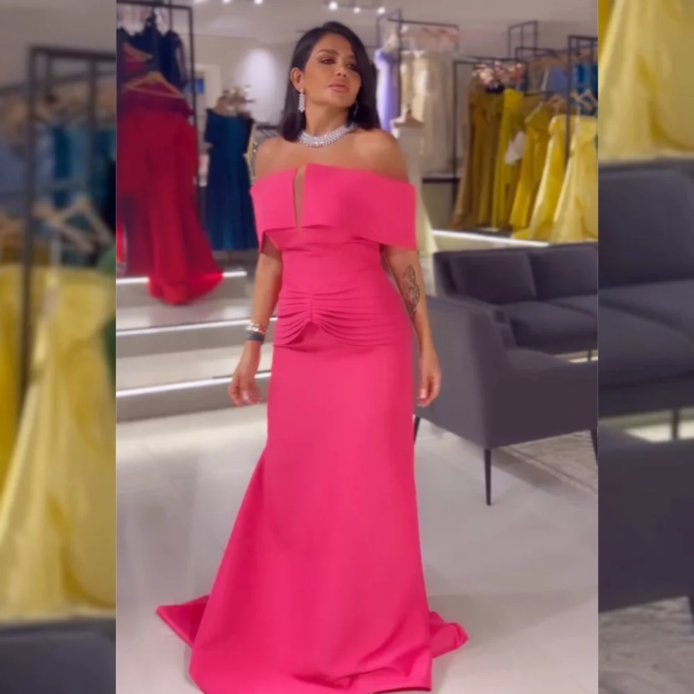 Индивидуальные джерси Pastrol с рюшами и открытыми плечами длинные платья