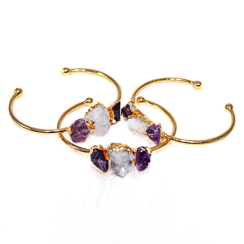 Браслет-манжета Misncol из аметиста