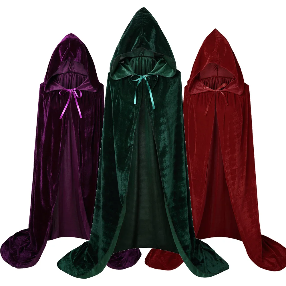 

Mary Sarah Winifred Sanderson Sister Cosplay Costume Hooded Hocus Pocus Witch Cloak Christmas Halloween Gift For Kids Party Cape