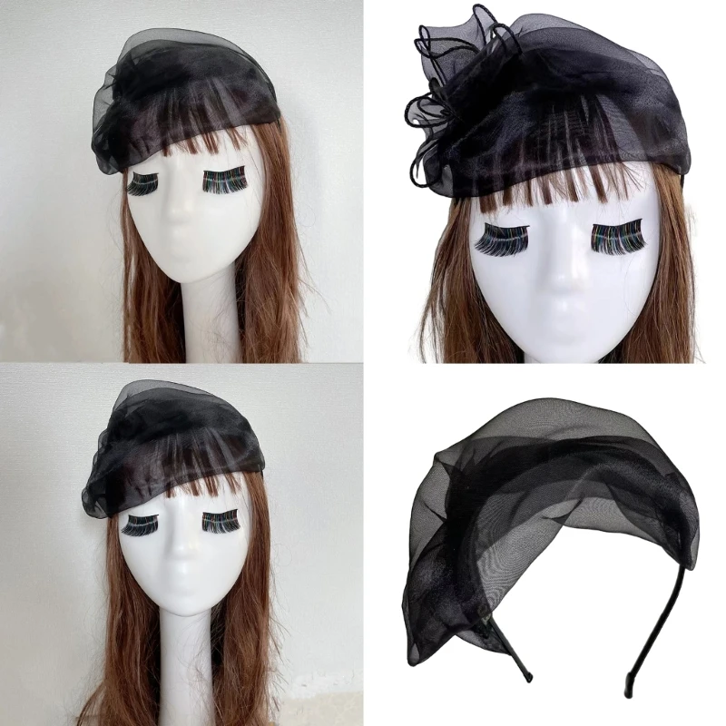 

Fascinator Hats for Women 50s Headwear with Veil for Cocktail Wedding Party