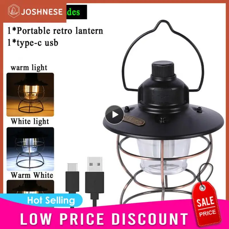

Camping Lamp Waterproof Metal Camping Light 3 Lighting Modes Lantern Tent Light For Emergency Home Power Outages Indoor Outdoor