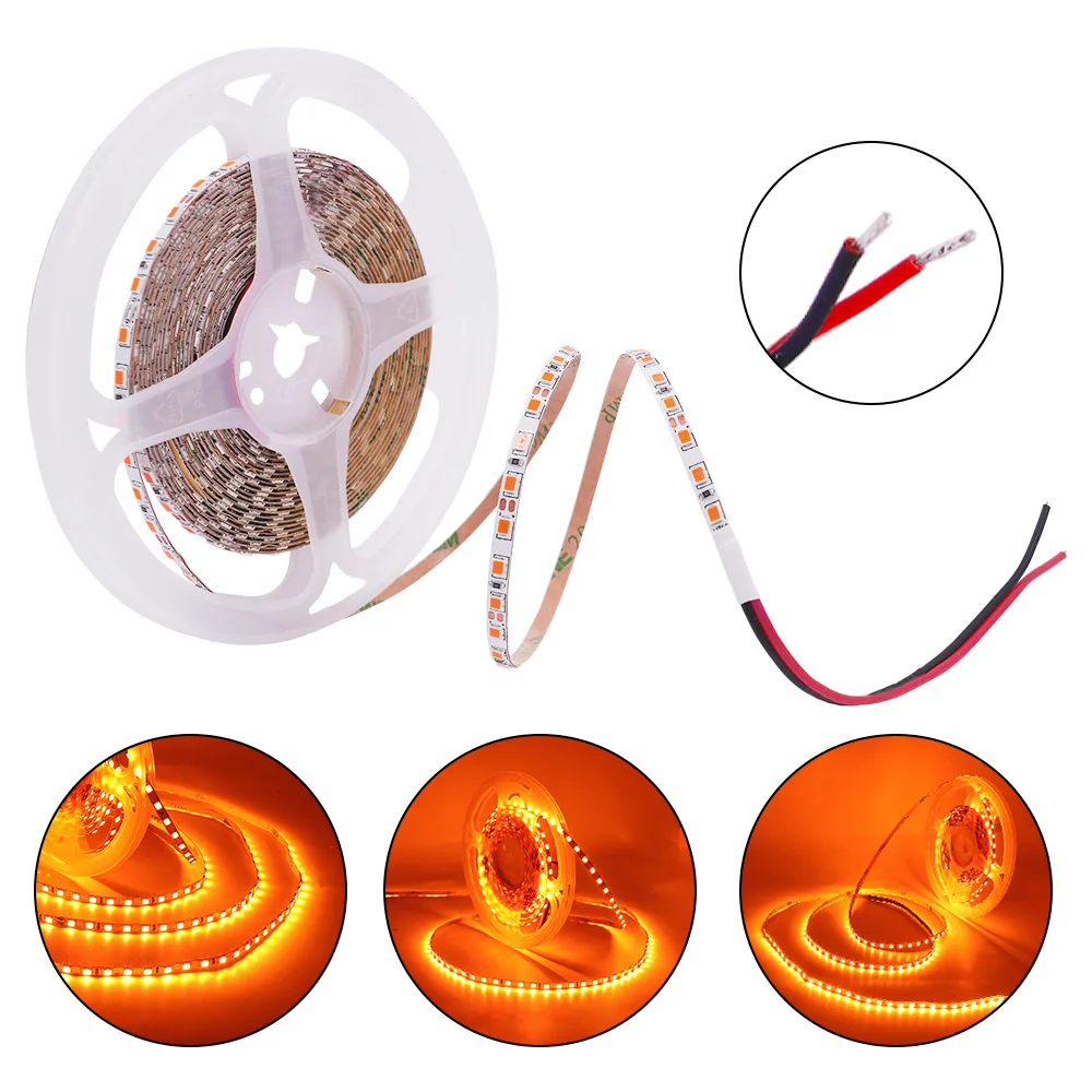 12V 4mm 8mm 10mm Оранжево - янтарный огненный светодиод гибкая лента 1800k 1900k 240leds / m 120leds
