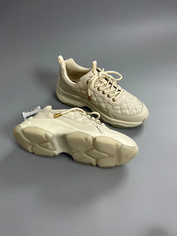 Withered Spring New Fashion Women's Shoes Leisure Genuine Leather Sports Shoes Round Toe Thick Bottom Dad's Sneaker Shoes