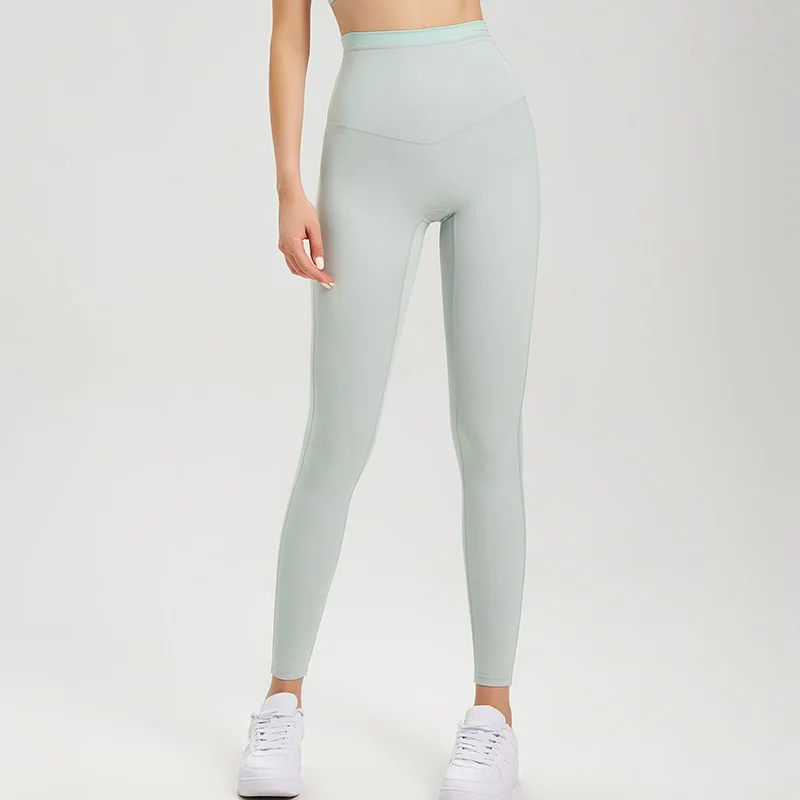 Women Sport Leggings High Waist Yoga Pant Hit Color Pilates Leggins Elastic Running Trousers Quick Dry Gym Fitness Tights Female