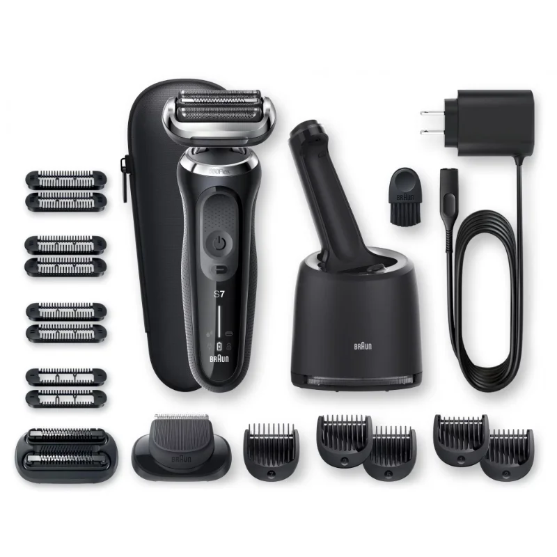 Braun Series 7 7085cc 360° Flex Electric Razor with Stubble Beard Trimmer for Men with SmartCare Center, Beard Trimmer, Black enlarge