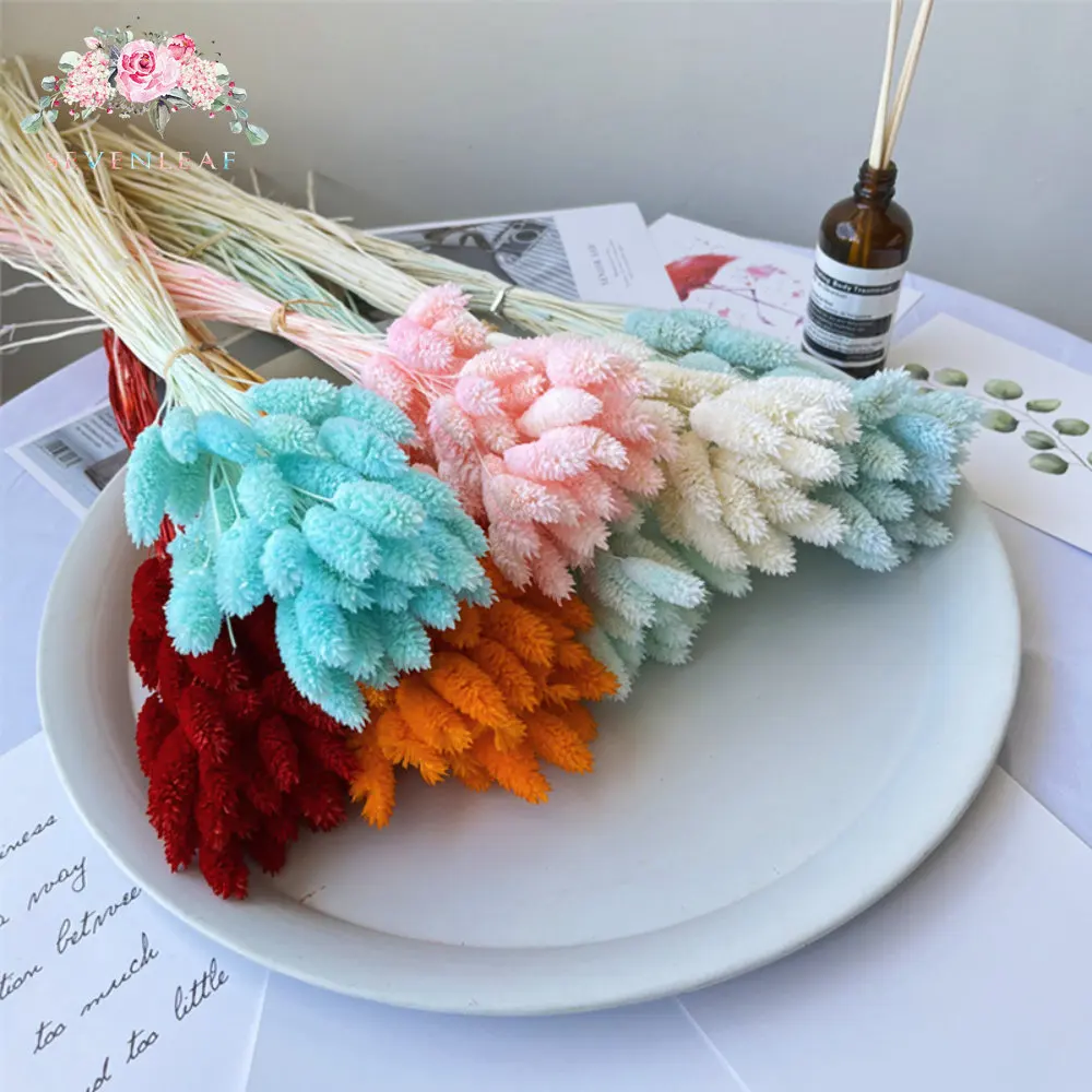 

100PCS Colourful Dried Flowers Natural Gem Grass Bouquets Boho Wedding Decoration Flower Arrangement Party Home Decor Phalaris