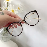 2022 optical glasses frame women men round oversized eyeglasses frames metal spectacles clear lenses glasses women