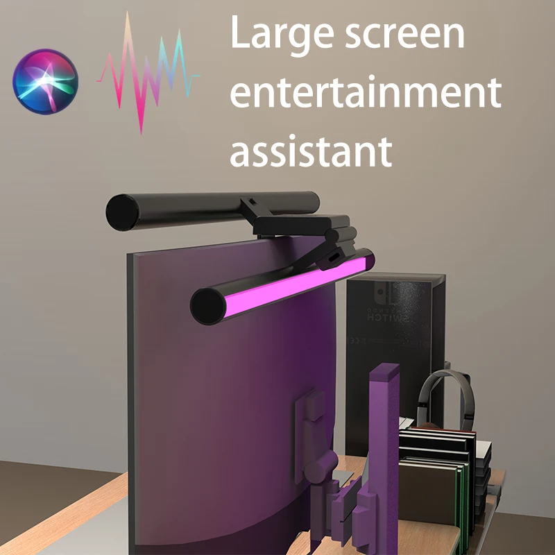Светодиодная лампа для рабочего стола с RGB-подсветкой и синхронизацией с музыкой, 5 цветов, защита для глаз, подвесная световая панель для ПК, для работычтенияучебы (art.: 3920dc71787f0) - 3920dc71787f0