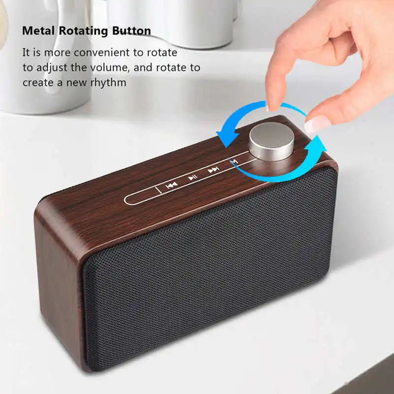 

Деревянный Bluetooth-динамик, портативный беспроводной Bluetooth-динамик с поддержкой карт памяти, USB, AUX, MP3