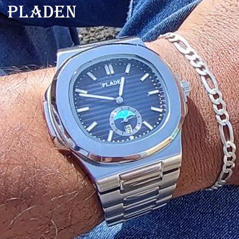 

2022 NEW PLADEN Men's Watches Luxury Brand Quartz Watches Automatic Date Male Business Japan Movt Reloj Diver Relogio Masculino