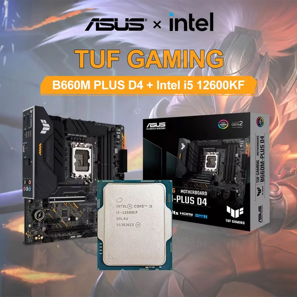 

Intel Core i5 12600KF + ASUS TUF GAMING B660M-PLUS DDR4 Motherboard CPU + Motherboard Suit Support LGA 1700 New Without cooler