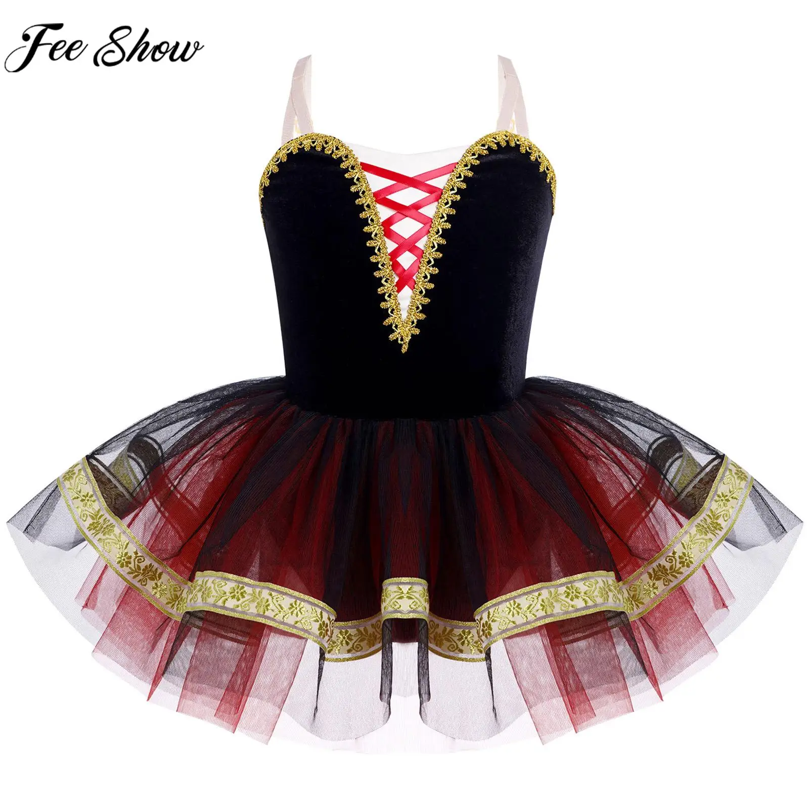 

Girls Sleeveless Mesh Ballet Tutu Ballerina Dance Leotard Dress Princess Dresses for Stage Performance Daily Wear Birthday Party