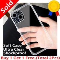 new soft ultra clear transparent shockproof phone case for iphone se 2022 13 11 12 pro max mini xs xr se3 protect skin cover