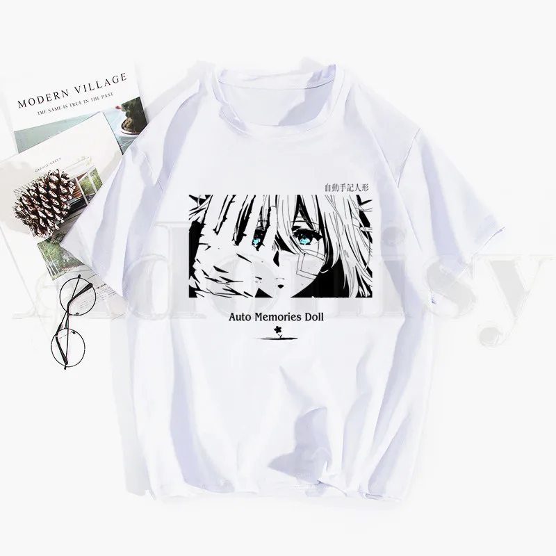 

Violet Evergarden Aesthetic Cattleya Baudelaire Harajuku Kawaii T Shirt Men Funny Cartoon T-shirt Cute Anime Top Tee Female