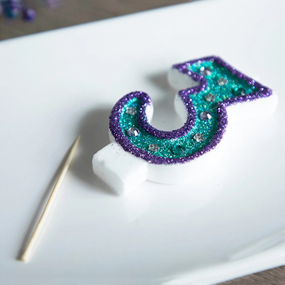 Свечи в виде цифр для дня рождения блестящие свечи русалки детей девочек и