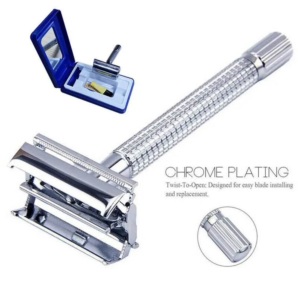 Традиционная мужская безопасная бритва с двойным лезвием триммер для бороды в