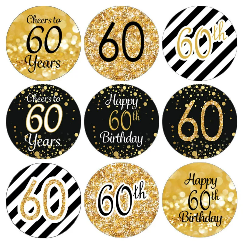 

Наклейки на вечеринку в честь Дня Рождения, 50-60 лет, 216 шт.