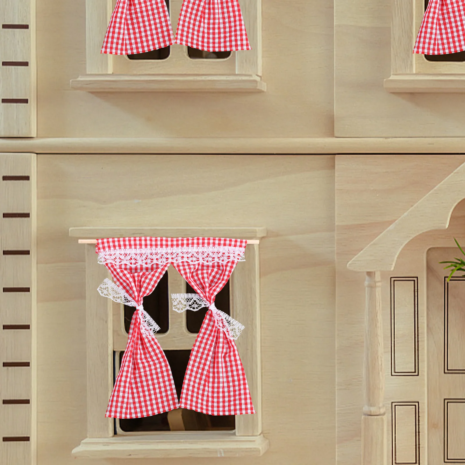 

Miniature House Lace Curtain Adornment Mini House Landscape Curtain Tiny House Accessory
