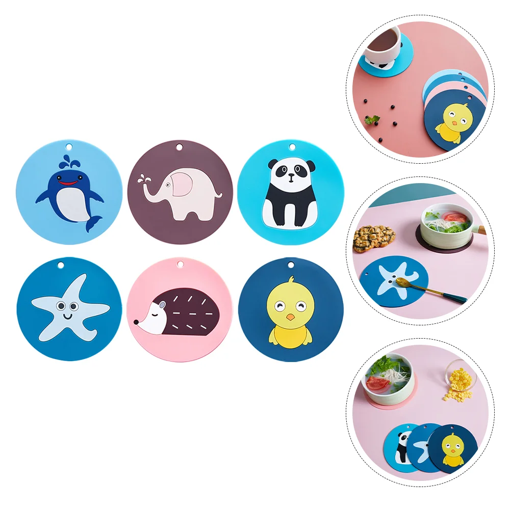 

Animal Cup Coaster Coasters Silicone Pad Insulation Cartoon Pads Mat Bowl Drinks Hot Rubber Heat Housewarming Insulated Kitchen