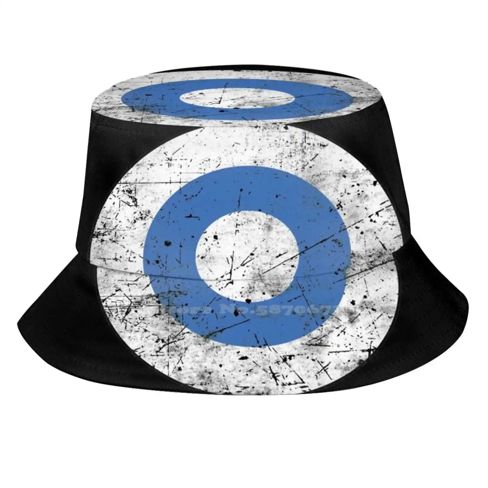 

Finland Air Force Flag Pattern Design Printed Travel Bucket Hats Finland Finnish Air Force Airforce Flag Sign