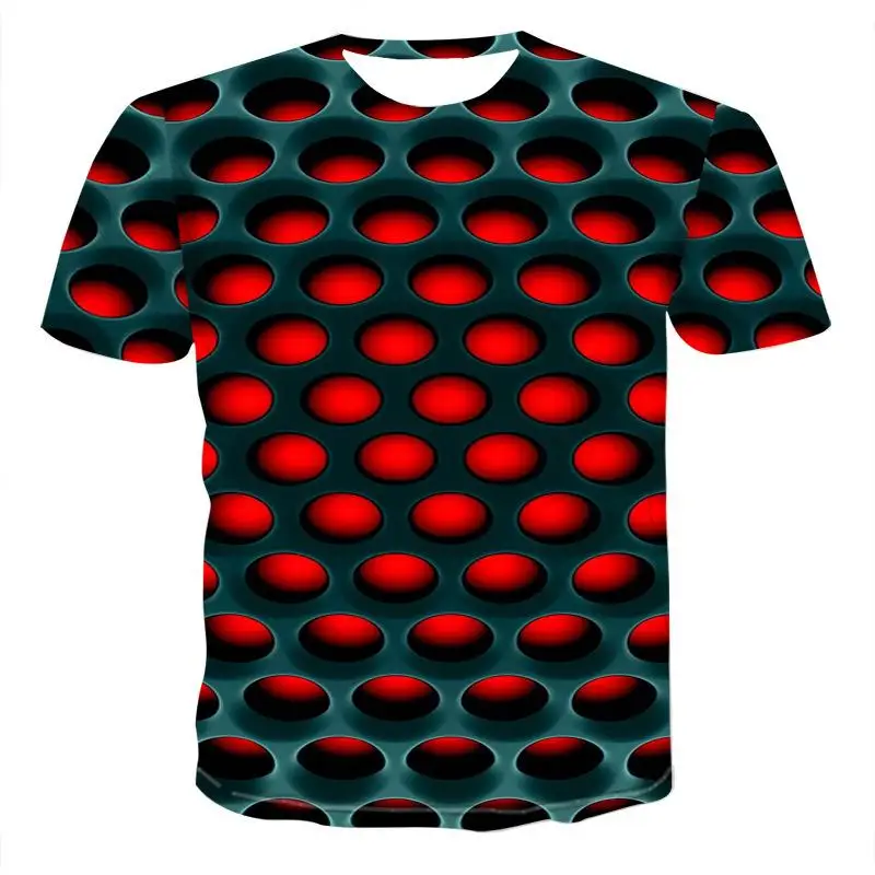 

Large Size Men T-Shirt 2022 Summer Geometric Circle 3D Printed Top Tees Fashion O--Neck Short Sleeve Casual Loose Men Shirts