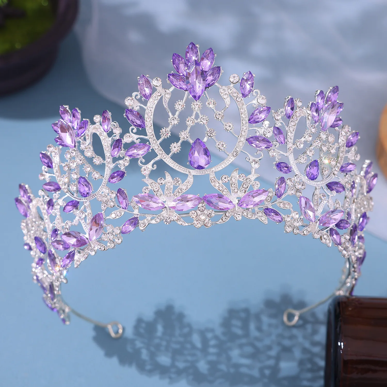 Роскошная большая тиара KMVEXO в стиле барокко с кристаллами AB корона для невесты