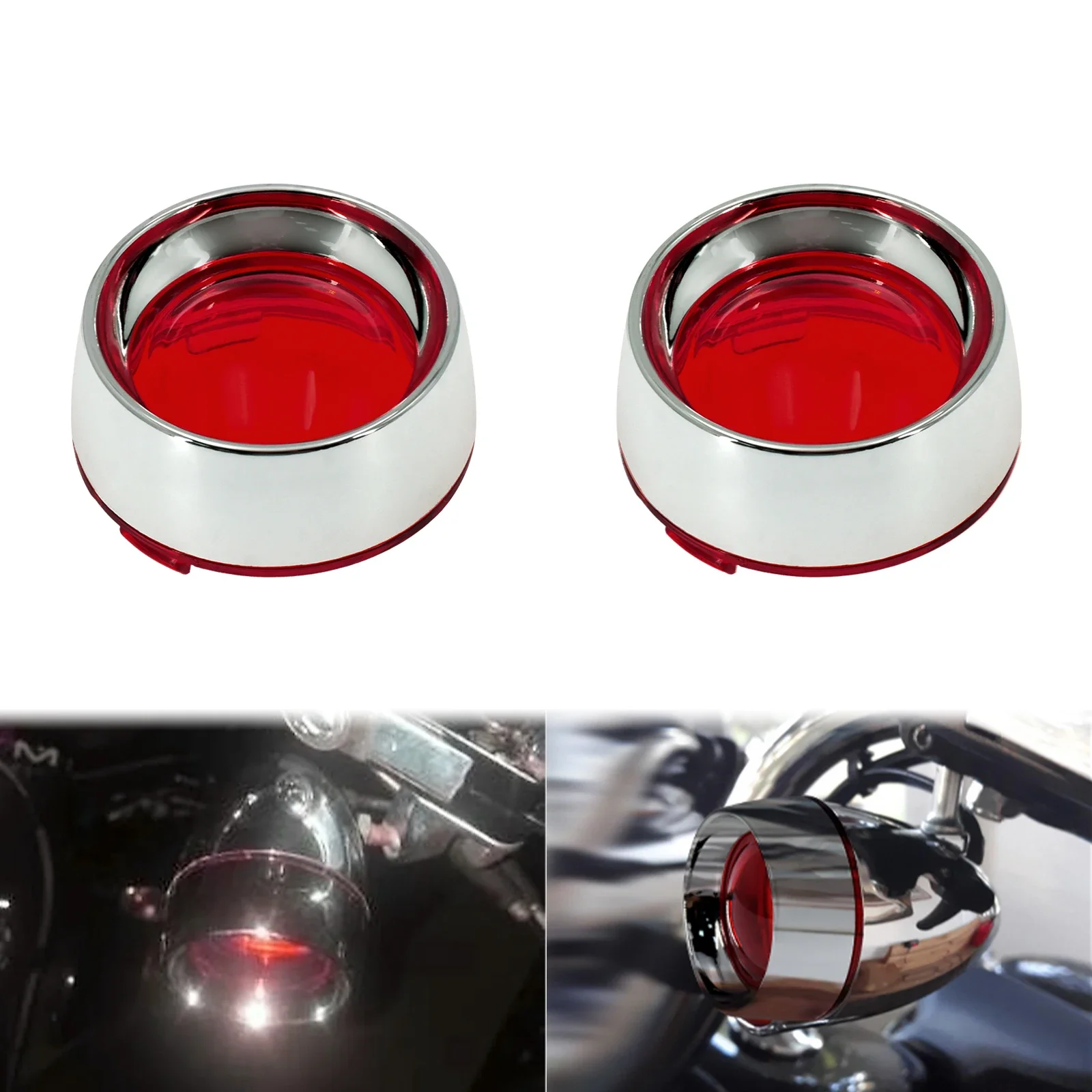 

Объектив указателя поворота мотоцикла, черный/хромированный козырек с кольцом для Harley Touring Street Glide FLHR Dyna Sportster XL883 1200 Softail