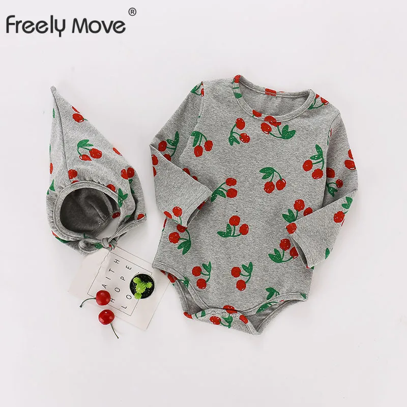 

Freely Move Newborn Kid baby Girls Clothes Spring Print Romper Cute Sweet Cotton Jumpsuit Long Sleeve Autumn Fall Baby Outfit