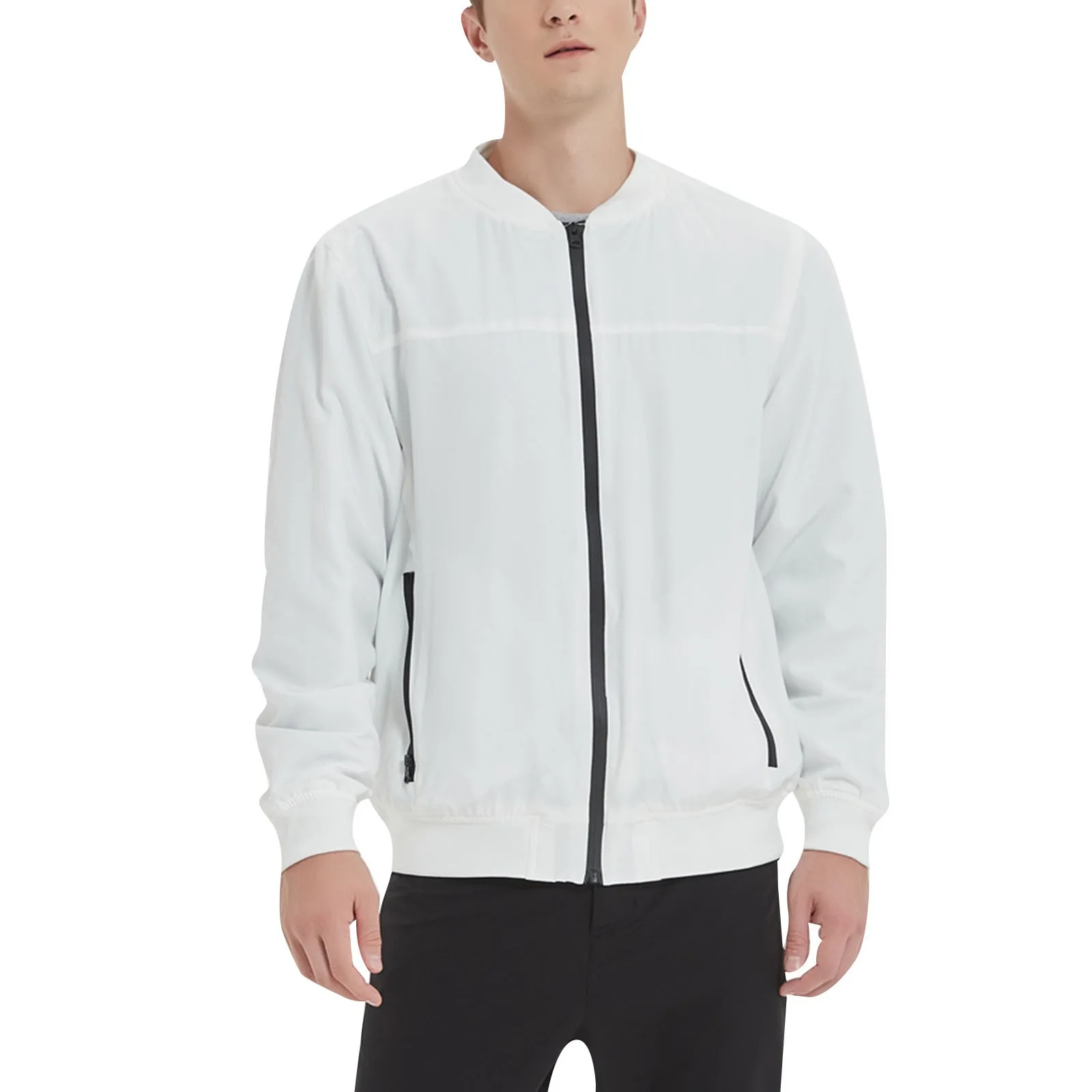 

Coat Men with Hood Mens Fashion Simple Slim Fit Solid Color Pocket Decoration Baseball Wens Rain Coat Flat Seven Men Jacket