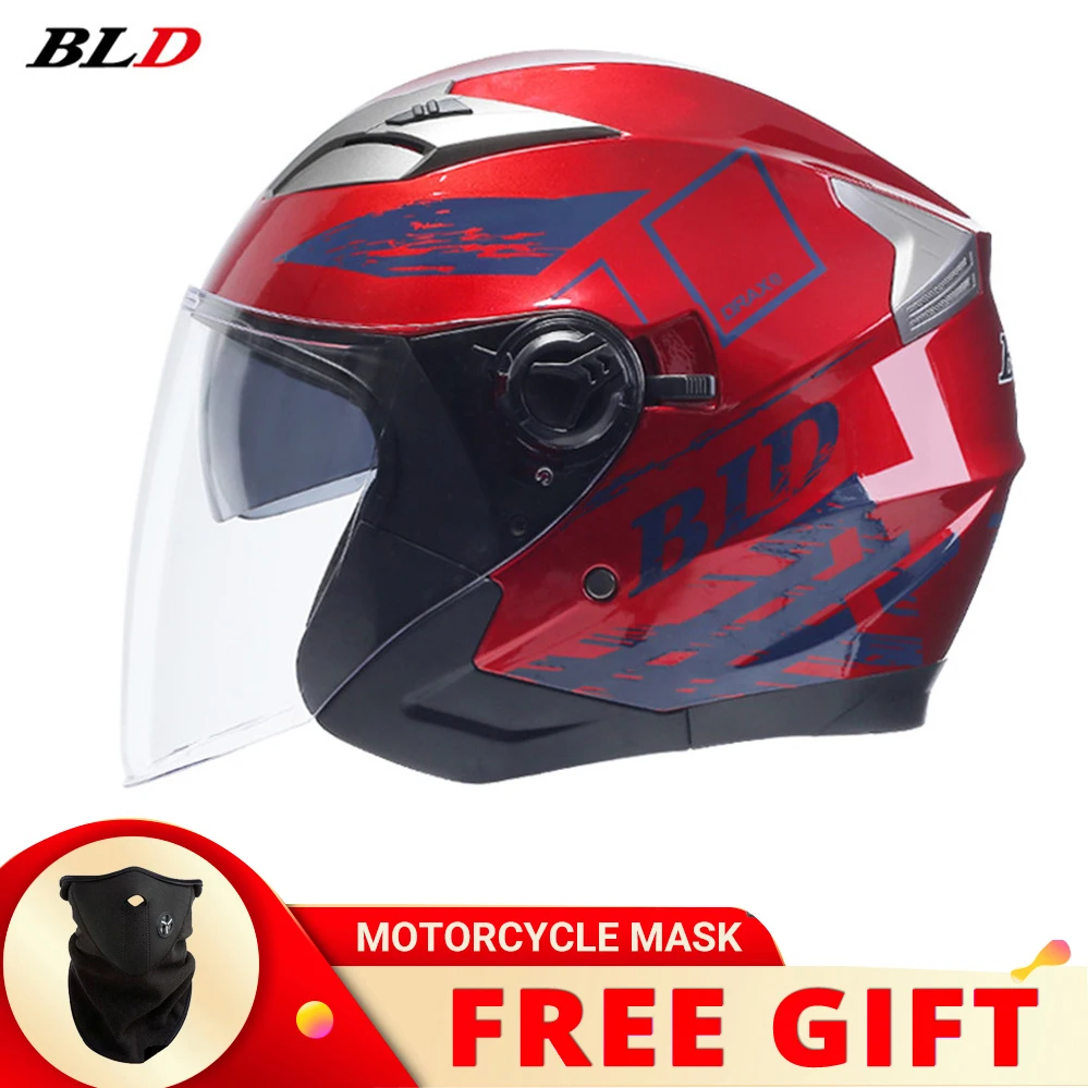 

Half Face Motorcycle Helmet Dual Lens Scooter Moto Helmet Casco Vespa Village Riding Capacete Moto Motocross Helmets Man Women