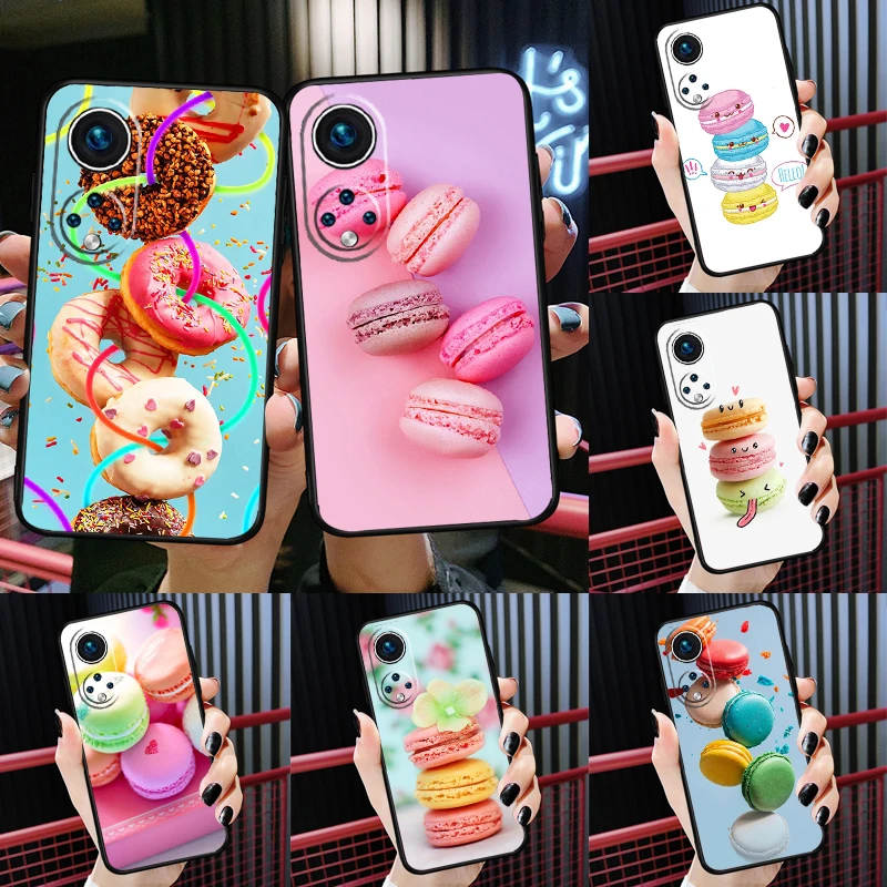 

Macarons Cake Dessert Cute Case For Honor 50 Lite Cover For Huawei P50 Pro P20 P30 P40 Lite P Smart Z 2021 Nova 5T