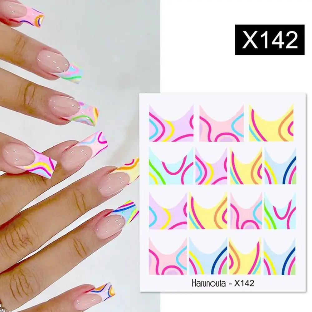 

1 Sheet Butterfly Nail Stickers Decals Geometric Flower Pattern Slider Adhesive Nail DIY Art Decorations