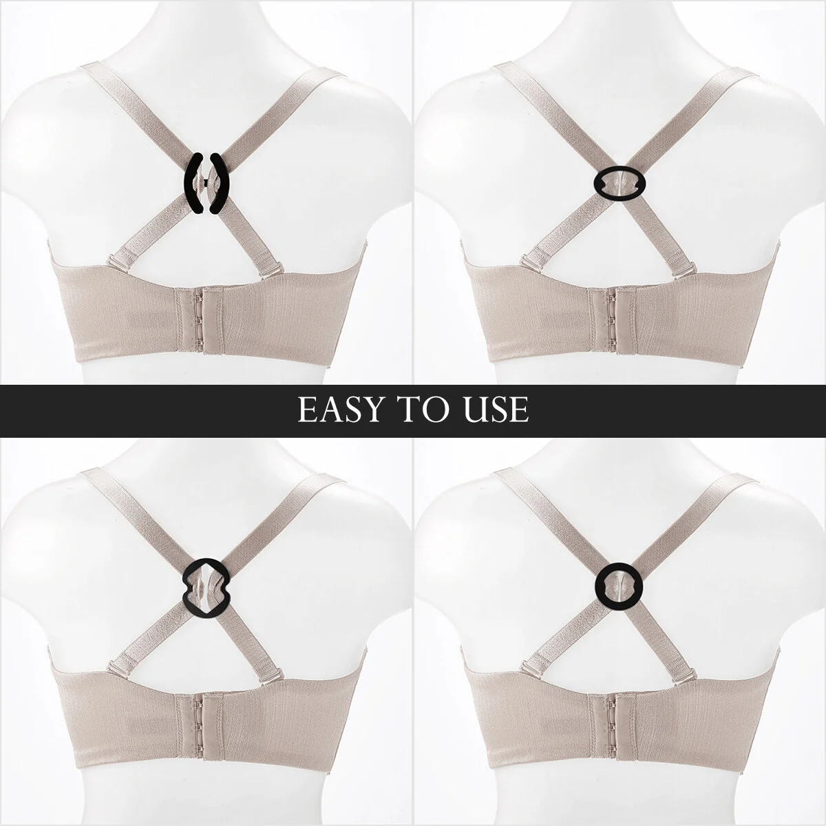 LUOEM 12pcs Under Outfit Women Straps Clip Antiskid Buckle Conceal Clear Accessories