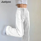 Женские прямые брюки в стиле Харадзюку, свободные вельветовые брюки одинакового цвета с высокой талией