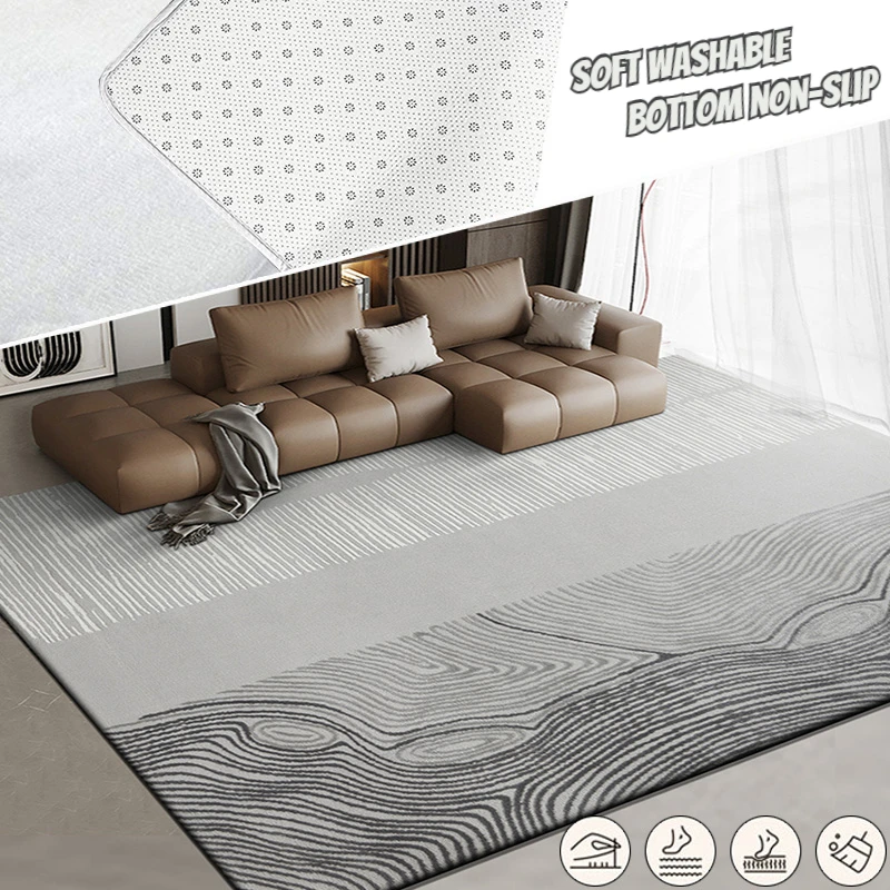 

Minimalist Stripe Large Carpet for Living Room 160x230cm Nordic Gray Bedroom Decorate Sofa Area Rug Washable Floor Mat Anti-slip