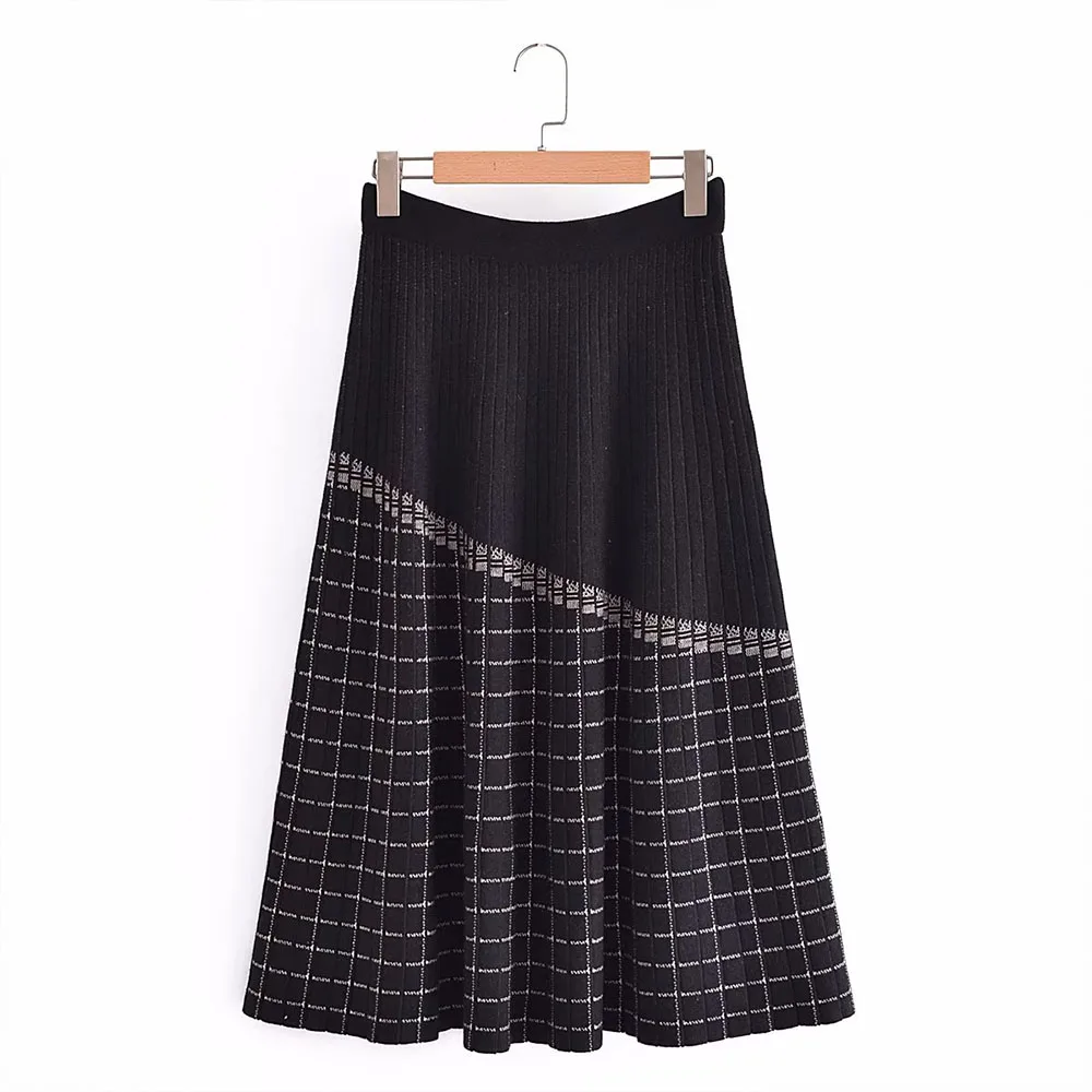

2022 autumn women's clothing temperament new fashion retro self-cultivation high waist casual all-match knitted skirt