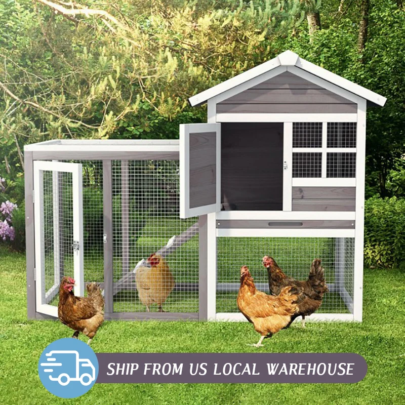 2-Story деревянный загон для кролика с зоной бега |