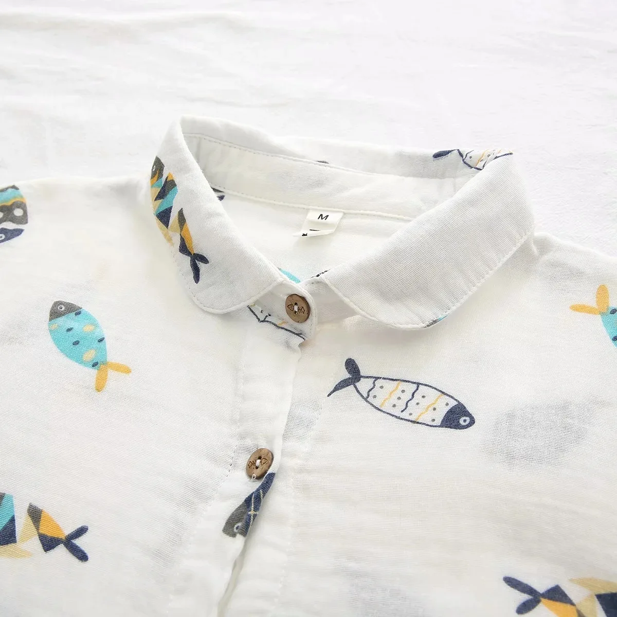 Весенние новые женские двухслойные белые рубашки из хлопчатобумажной пряжи с