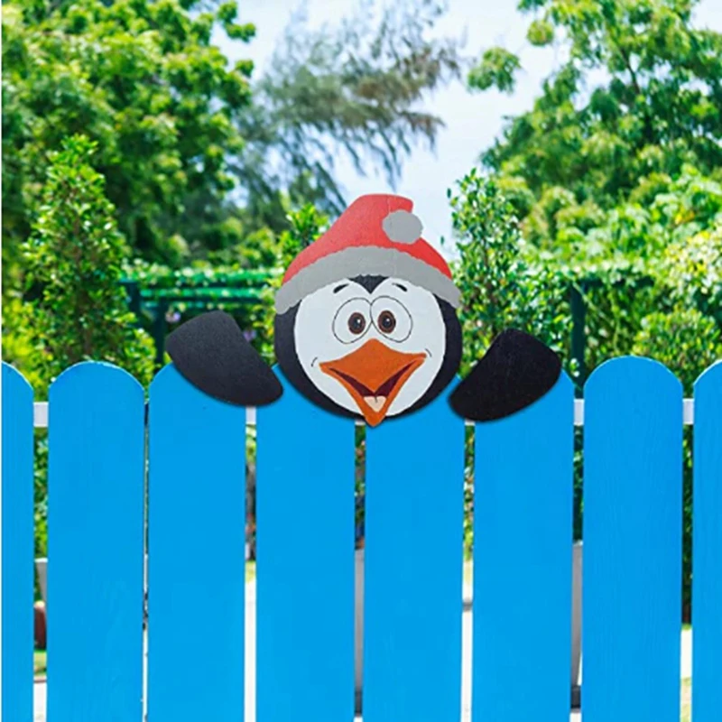 

Christmas Ornaments Animal Fence Peeker Garden Decoration Outdoor Lawn Festivity Occasion Christmas Decoration