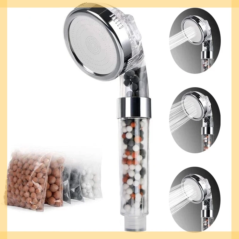 

New in 2022 EHEH New Arrival 3 Modes SPA Shower Head High Pressure Saving Water Shower Nozzle Premium Bathroom Water Filter 4 Ty
