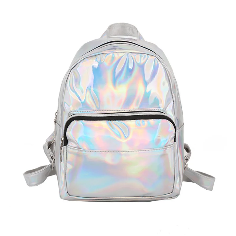 

Mini Laser Backpacks Women Silver Fashion Laser Backpack Youth Bag Teenage Girls Female Korean Trend Personality School Bag