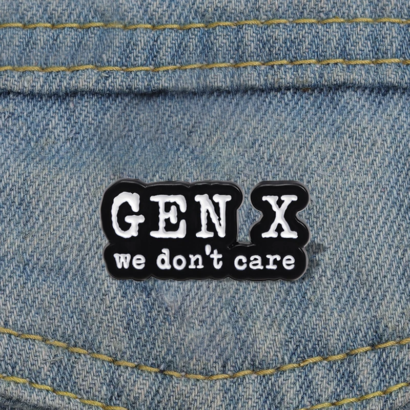 Заколки с эмалью GEN X We't Care оригинальные креативные Броши текстом значки на