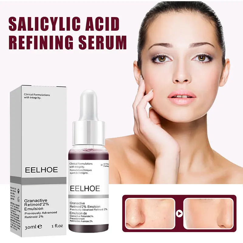 

EELHOE Salicylic Acid Essence Shrink Pores Serum Acne Treatment Blackhead Repair Moisturizing Smoothing Fruit Acid Care Solution